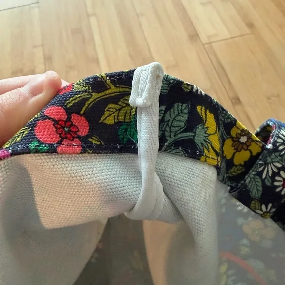 Tory Burch Multicolor Floral Wallpaper Durable Canvas Tote - Picture 5 of 10